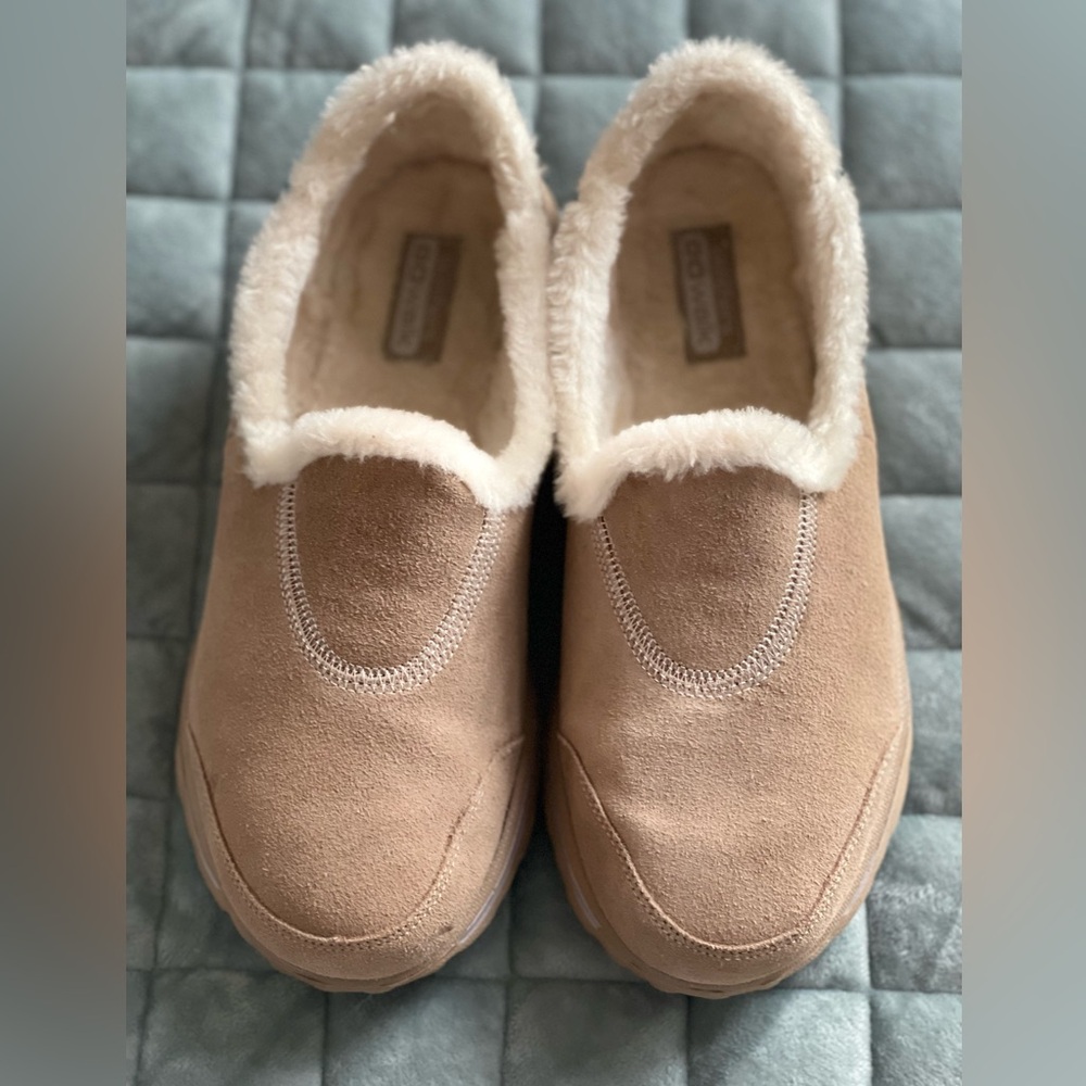 Skechers GoWalk Suede & Faux Shearling Plush Slip On Shoes… - Picture 4 of 8